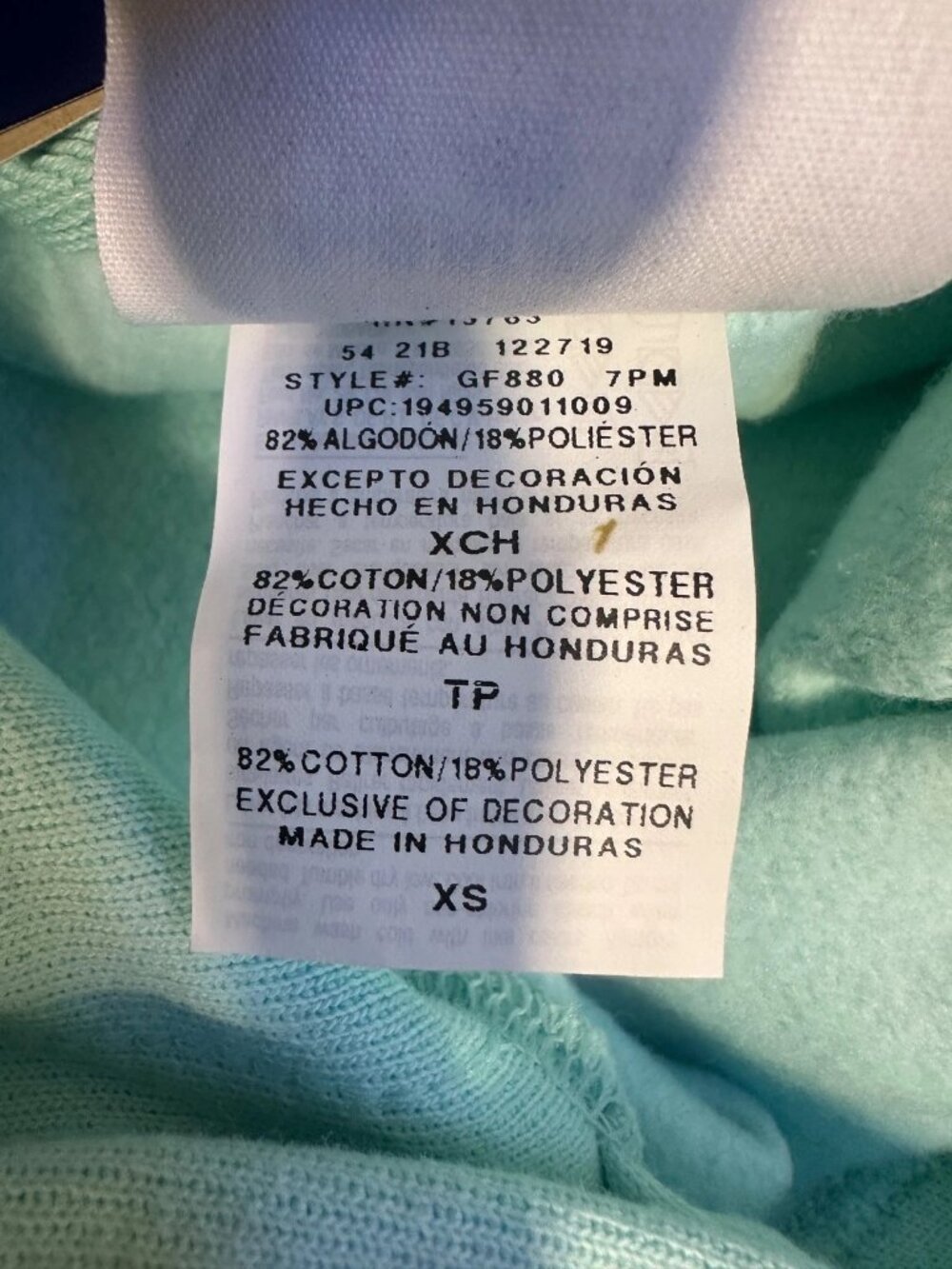 NWT Champion Reverse Weave Cropped Hooded Sweatshirt Blue Oversized Hoodie XS S - Picture 5 of 8
